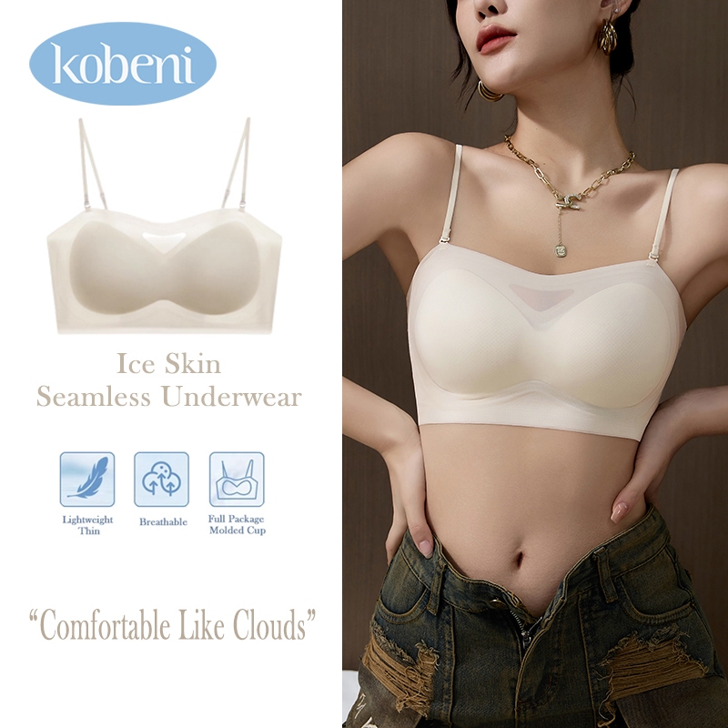 ⭐KOBENI⭐ เสื้อใน Bra เจลลี่บรา บราไร้ขอบ ไร้โครง ใส่สบาย อ่อนนุ่ม ผ้าไหมน้ำแข็งเย็นและไม่มีร่องรอย