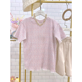 เสื้อคอกลมผ้าลายดอก สไตล์เกาหลี ผ้าน่ารักๆ B19 ผ้าใส่สบายไม่…