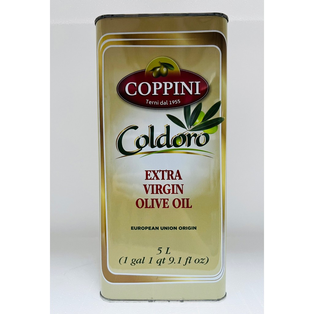 น้ำมันมะกอก เอ็กซ์ตร้าเวอร์จิ้น ยี่ห้อโคปินี่ จากอิตาลี 5 ลิตร COPPINI extra virgin olive oil 5 Litr