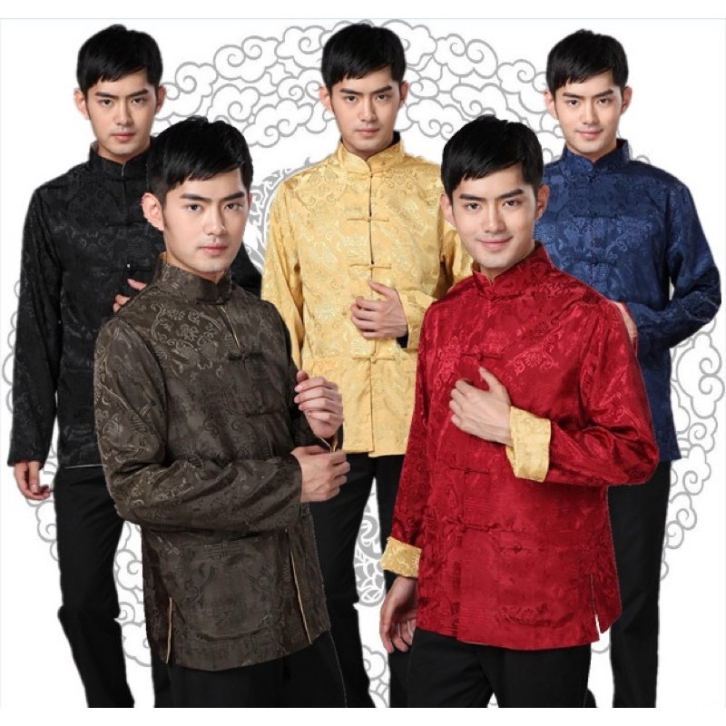 พร้อมส่งไทย ชุดจีนผู้ชาย ชุดจีนโบราน  ผ้าเมือง สไตล์จีนผ้าดี