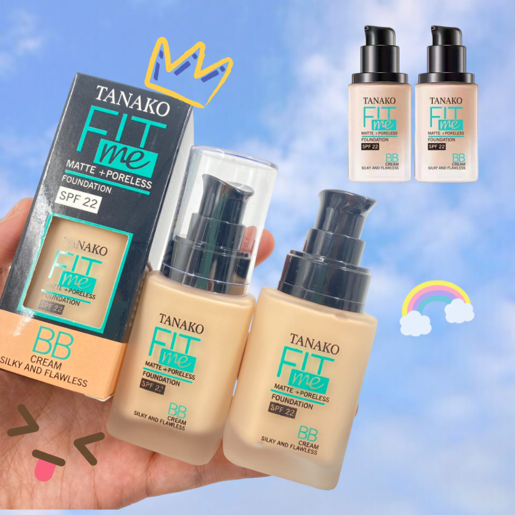 0479 BB Cream tanako fit me  ครีมรองพื้นผสมครีมกันแดด SPF22 ปกปิดเรียบเนียน