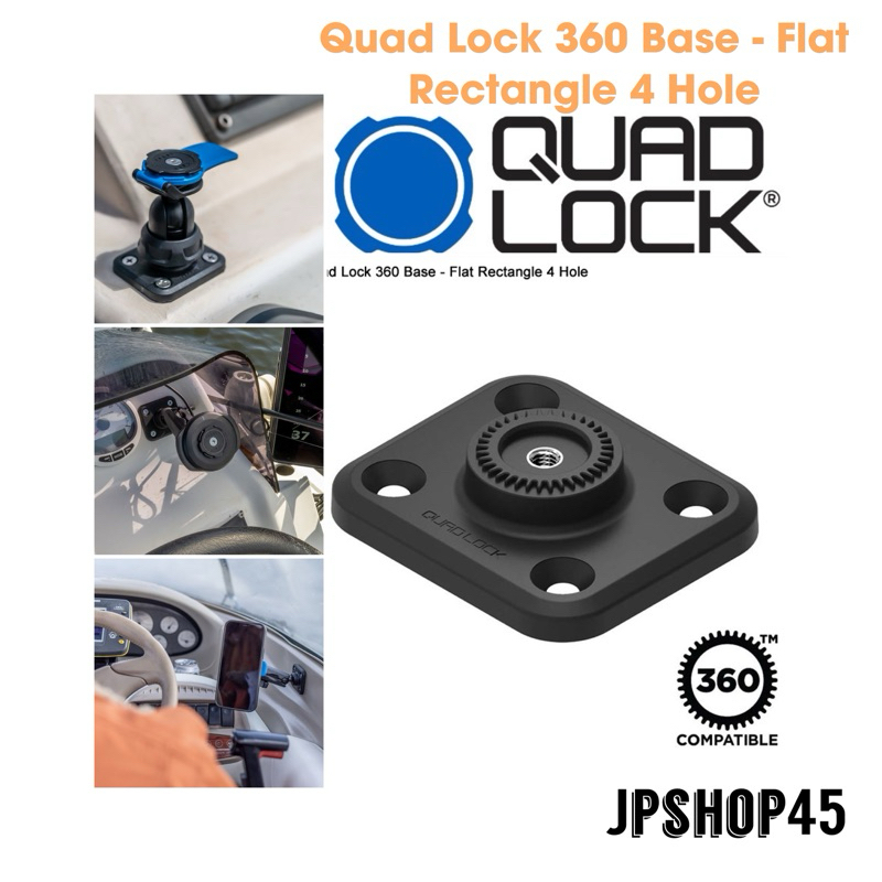 Quad Lock 360 Base - Flat Rectangle 4 Hole