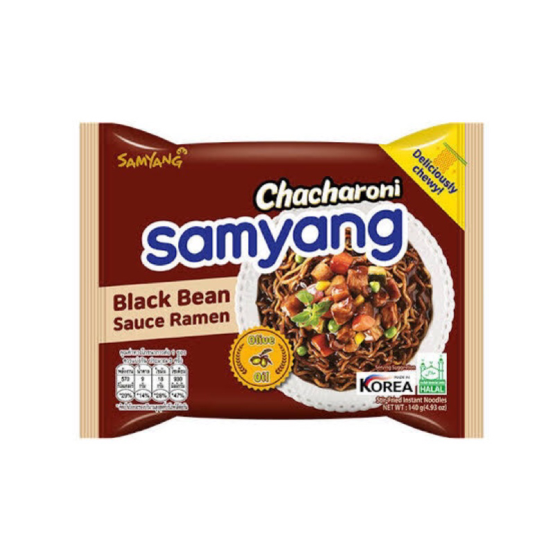 Samyang chacharoni instant noodles 140g. 🇰🇷 จากเกาหลี ซัมยัง เส้นคลุกซอสถั่วดำ