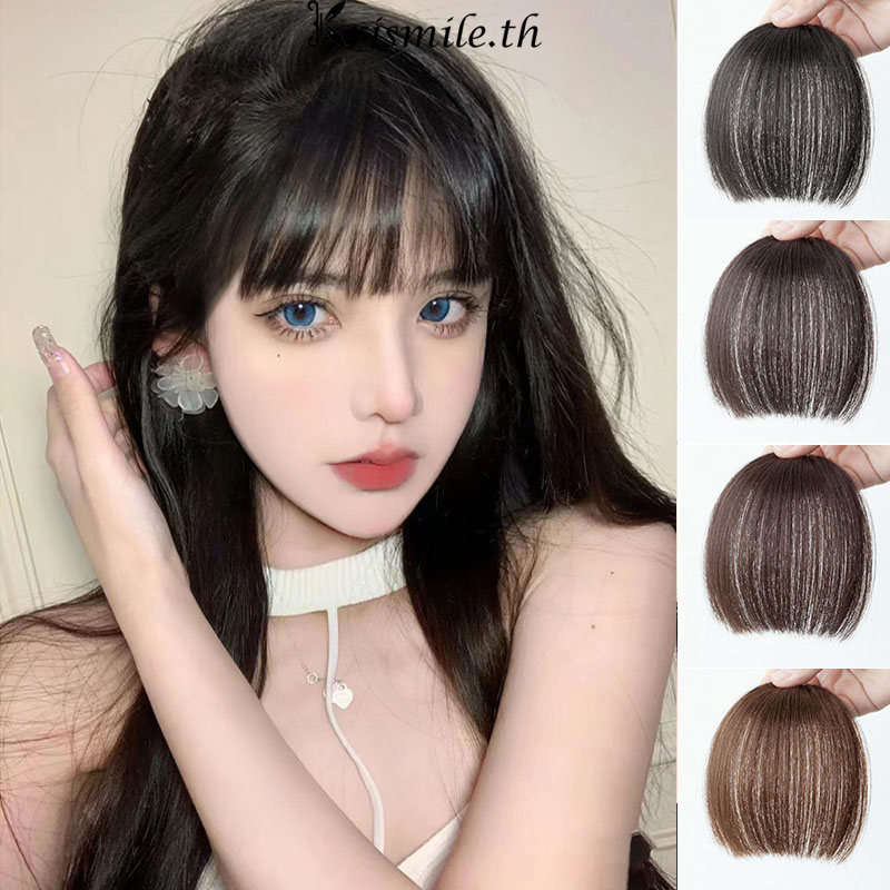 COD-ในไทย💖วิกผมหน้าม้า Lisaวรรคเดียวกัน น่ารักหวาน สไตล์เกาหลีเรียบง่าย ชั่วคราว ถอดออกได้ ดูเป็นธรรมชาติ ทนทาน-Kri