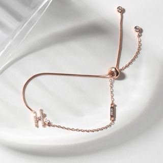 [ส่งด่วนฟรี]SWAN - Alphabet Bracelet สร้อยข้อมือเงินแท้ ฝังเ…