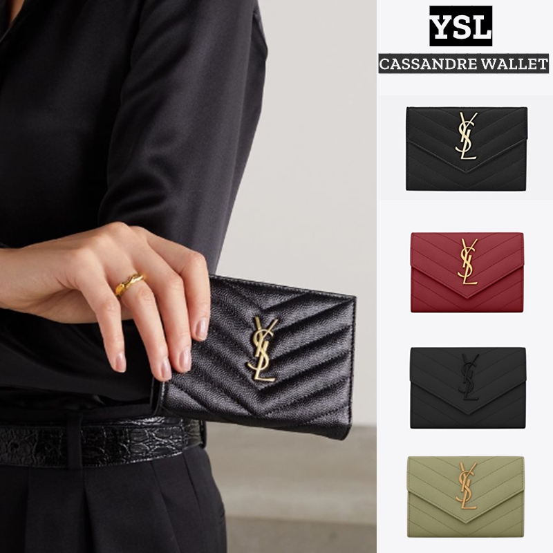 Hot Yves Saint Laurent Wallets กระเป๋าสตางค์ผู้หญิง กระเป๋าสตางค์ใบสั้น แซงต์โลร็องต์  YSL Wallet