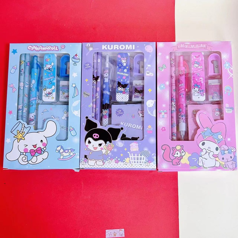 ชุดเซ็ตเครื่องเขียนลายการ์ตูนลายน่ารักมีทั้งหมด3ลายเหมาะสําหรับนักเรียน