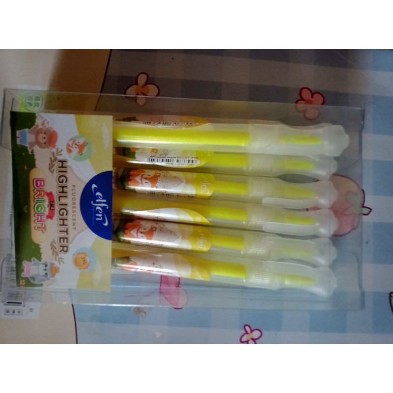 ปากกาไฮไลท์ Elfen ลดล้างสต็อค!!สีเหลืองสำหรับไฮไลท์ตัวหนังสือ