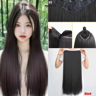 ในไทย-พร้อมส่ง✨กิ๊บติดผมปลอม ผมตรง ยาว สังเคราะห์ ธรรมชาติ 60cm สําหรับผู้หญิง ราคาถูกที่สุด-Move