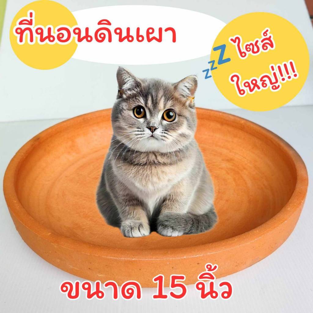 ที่นอนดินเผาไซส์ใหญ่ ขนาด15 นิ้ว สำหรับสัตว์เลี้ยงคลายร้อน