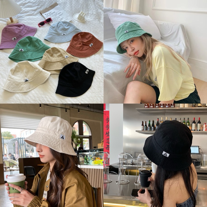 หมวกบักเก็ตสีพื้นป้ายตัว K มี 8 สี