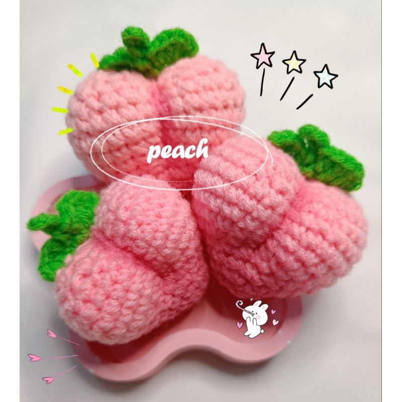 🍑พวงกุญแจลูกพีช🍑 คัสตอมลูกปัดไข่มุก