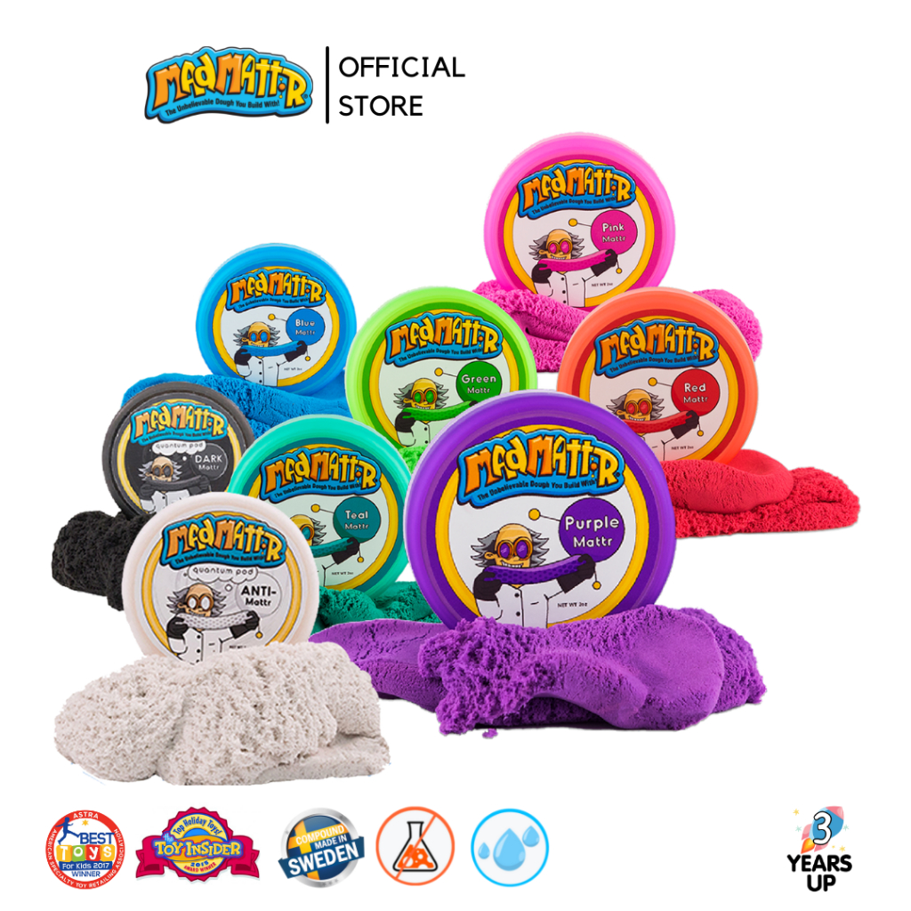 แป้งโดว์สวีเดน MAD MATTR® ไม่มีวันแห้งแข็ง ผสมสี โดนน้ำได้ (57g) Quantum Pod ทรายวิทยาศาสตร์ สไลม์