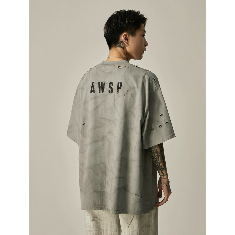 เสื้อยืดผู้ชายโอเวอร์ไซส์ AWSP destroyed