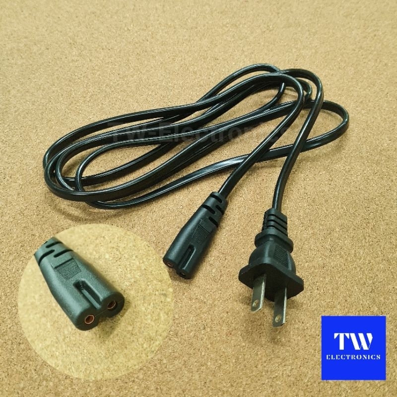 สายไฟACเลข8,IEC320 C7,AC power 2รู (ยาว 1.5 เมตร)