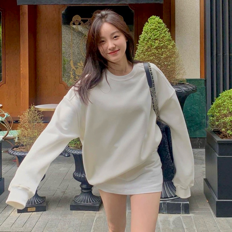 SOS 🌱เสื้อแขนยาวคอกลม ☀️ รุ่นอัพเกรด✨เนื้อผ้าคอตอน ไม่มีสำลีซับใน #P1