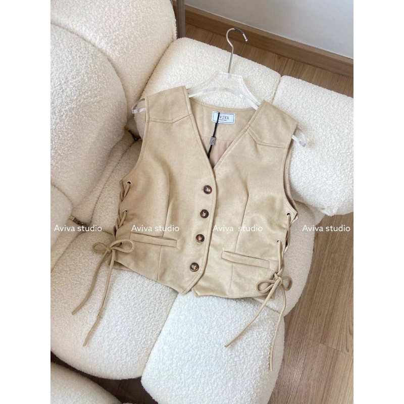 Aviva studio 🤎 เสื้อกั๊กสีน้ำตาล