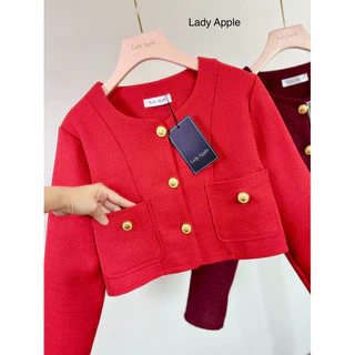 เสื้อแขนยาวทวิตทรงครอปกระดุมทองงานป้ายLady appleรหัส 26
