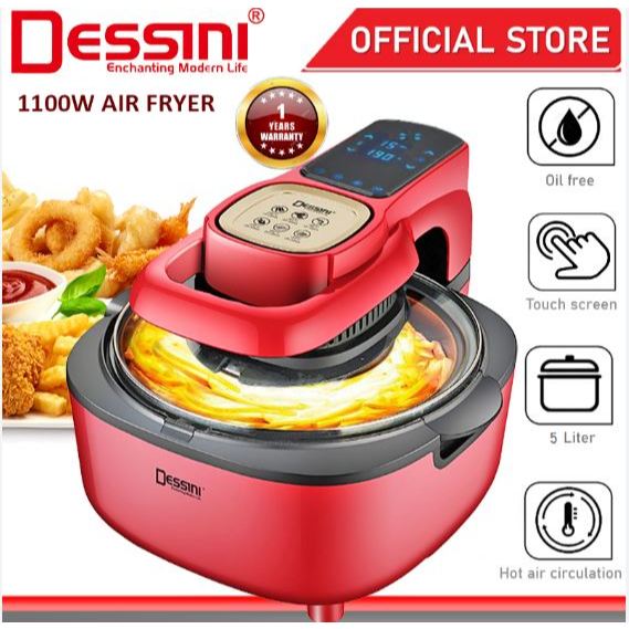 DESSINI ITALY AF-509 Electric Oven Convection Air Fryer Oil Free Grill Toaster Roaster Breakfast Machine Ketuhar (5L)