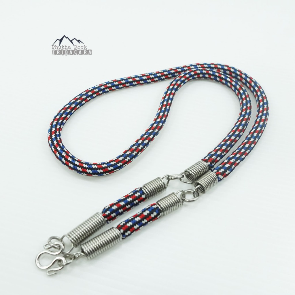 C77 เชือกห้อยพระ เส้นใหญ่ ขนาด 6.5 มม ยาว 24-27 นิ้ว แต่งข้อสปริงแสตนเลส เชือกร่ม สร้อยพระ สร้อยคอ