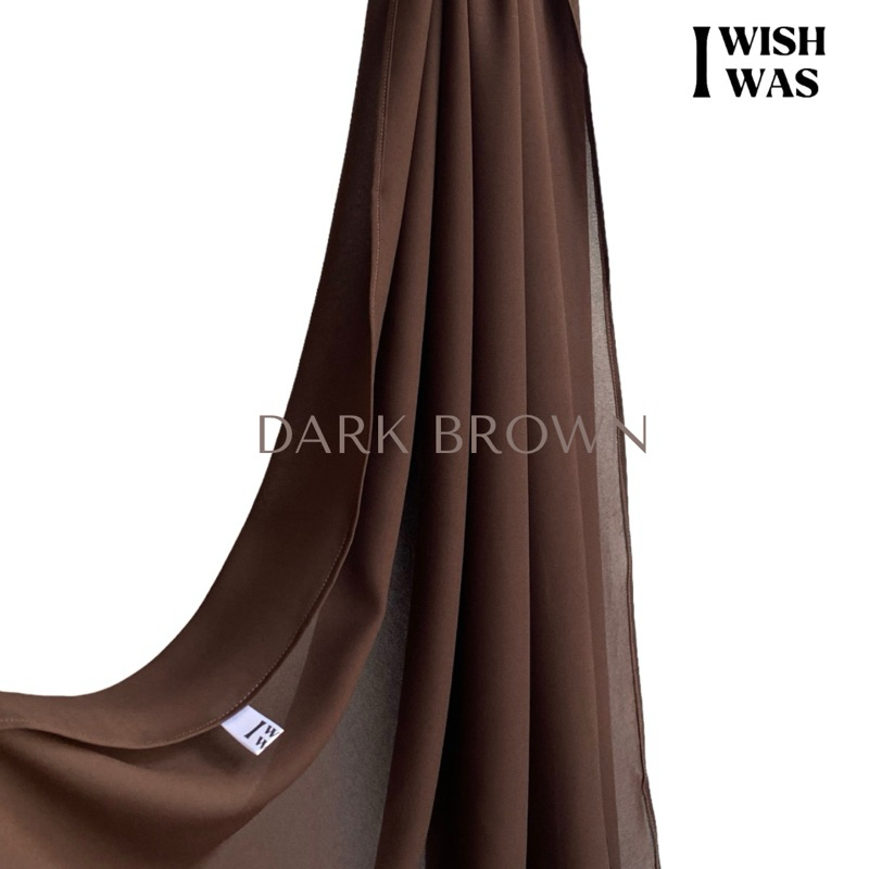 ผ้าพันยาวชีฟองพรีเมี่ยม สีdark brown/น้ำตาลไหม้