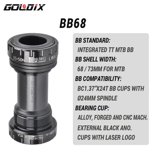 GOLDIX BB68 / BB92 ชุดกระโหลกสำหรับขาจาน จักรยานกระโหลกกลวง1.37/24มม. สำหรับจักรยานเสือภูเขา เสือหมอบ อะไหล่จักรยาน