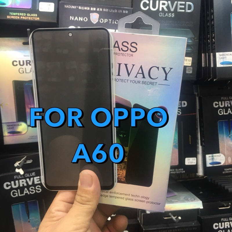 ฟิล์มกระจกเต็มจอ(กันมอง) รุ่น OPPO A60(5G) (ตรงรุ่น) ฟิล์มกันมองPRIVACY กันคนมอง กันรอยขีดข่วน สินค้าพร้อมส่งในไทย