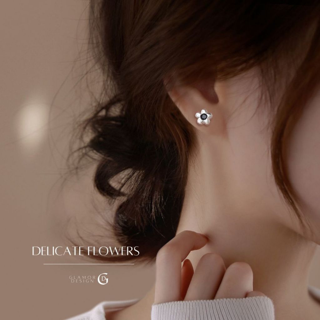 GLAMOR✨ต่างหูสวยๆ Delicate Flowers ต่างหูเงิน ต่างหูแท้ ตุ้มหูดอกไม้ ต่างหูแฟชั่น ตุ้มหูเงิน