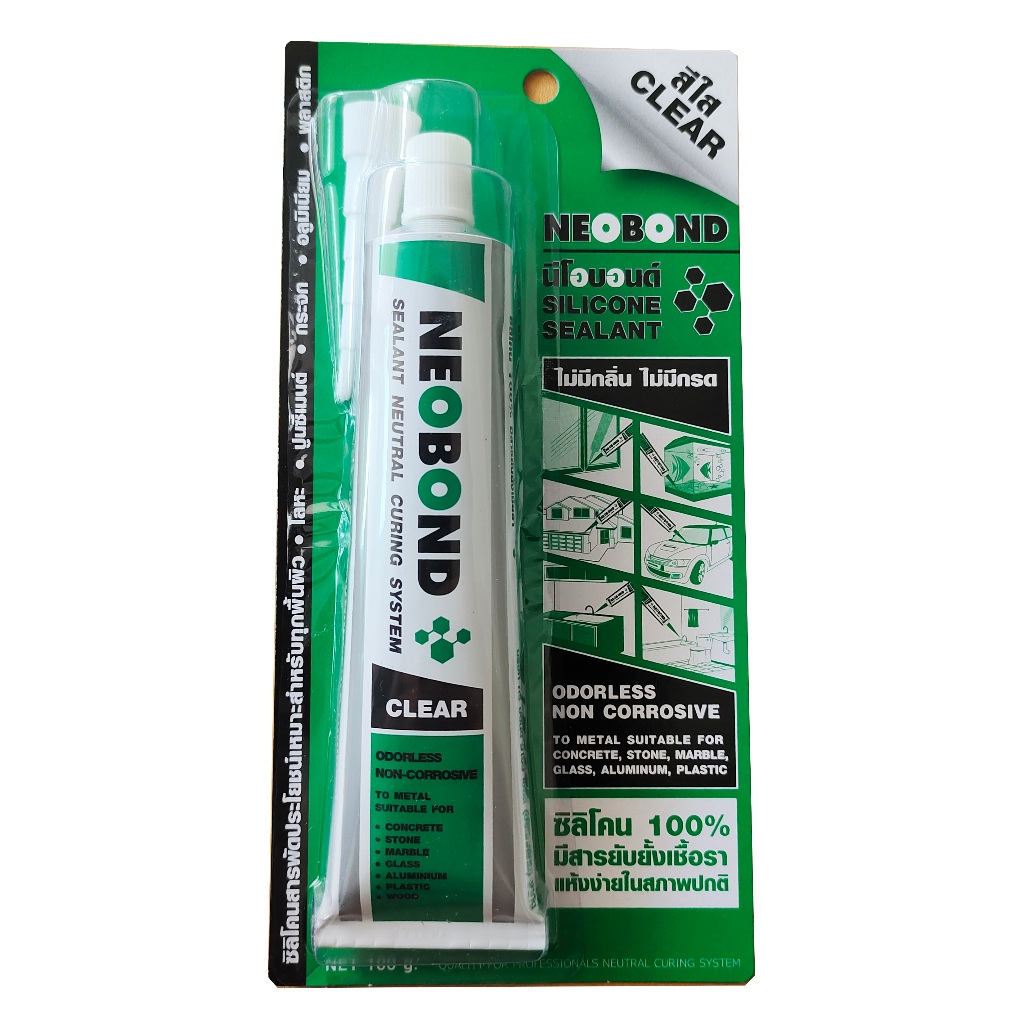 NEOBOND ซิลิโคนติดตู้ปลา นีโอบอนด์ สีใส ไร้กรด 100 กรัม กาวตู้ปลา กาวติดตู้ปลา นีโอบอน กาว ซิลิโคน