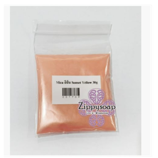 mica สีส้ม SunSet yellow Earis 7422 30g 006498 วัตถุดิบเครื่องสำอางค์
