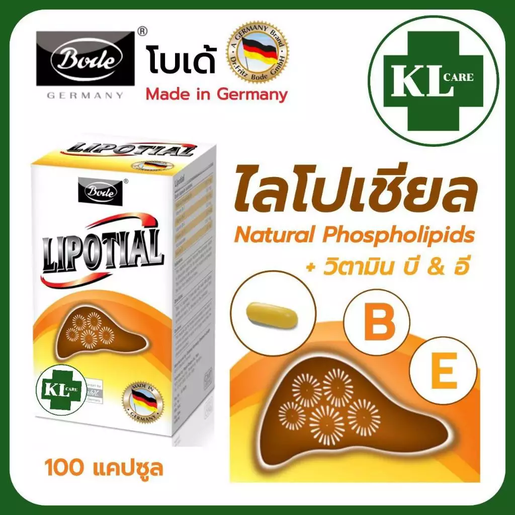 Lipotial ไลโปเชียล บำรุงตับ 100 แคปซูล (นำเข้าจากเยอรมนี)