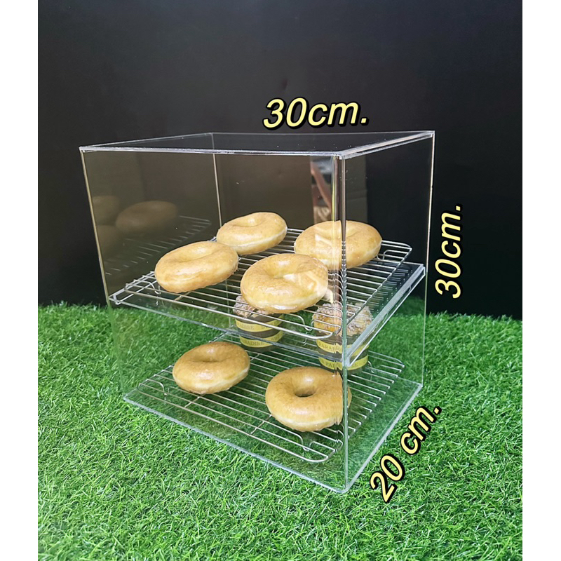 ตู้โชว์อาหารอะคริลิค ตู้ใส่ขนม 30*30*20ซม มีประตูปิด