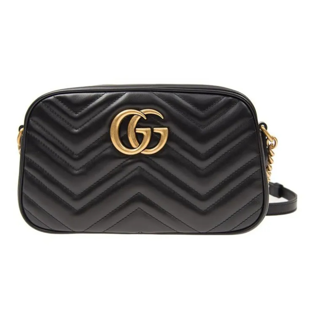 GUCCI GG MARMONT SMALL MATELASSÉ กระเป๋าสะพาย/กระเป๋ากล้อง/กระเป๋าผู้หญิง/สีดำ