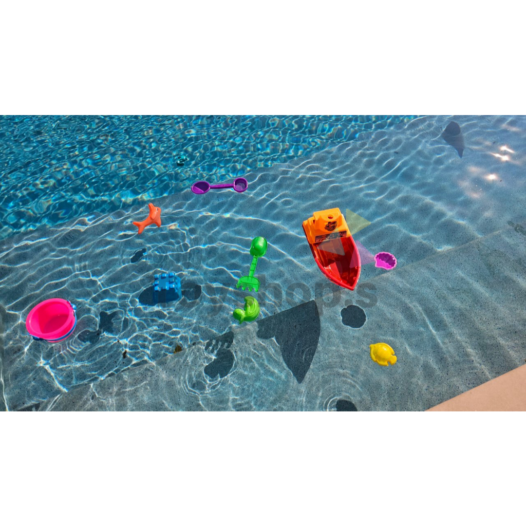 ถังตักทราย + เรือ คละสี ชุดเล่นทราย พร้อมอุปกรณ์ 9 ชิ้น - รูปที่ 2