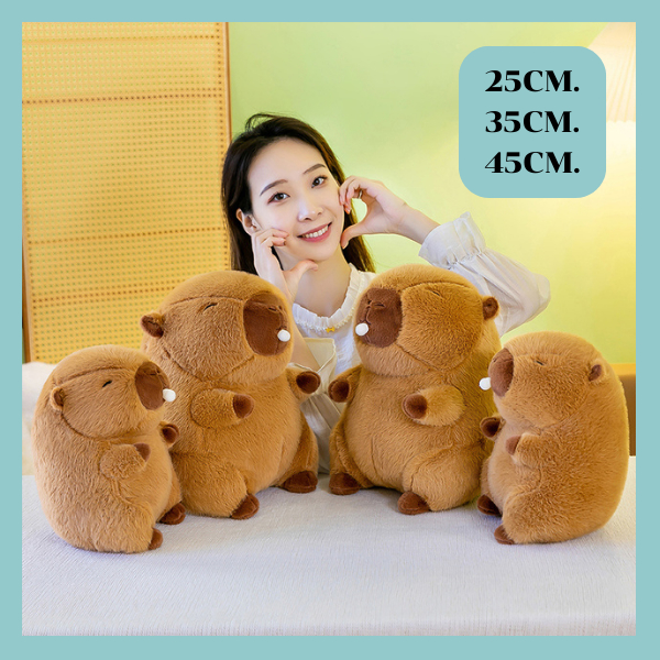 ตุ๊กตาคาปิบาร่าเคี้ยวหมากฝรั่ง 30CM 40CM 50CM เขียนการ์ดอวยพรได้ ของขวัญวันเกิด ของขวัญวันครบรอบ ของขวัญโอกาศพิเศษ ตุ๊กต