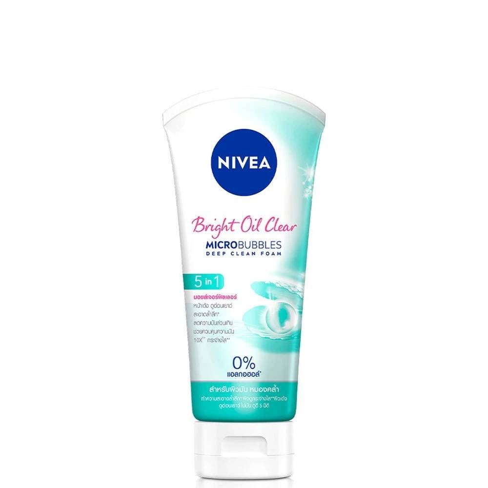 Nivea Bright Oil Clear นีเวีย ไบรท์ ออยล์ เคลียร์ ไมโครบับเบิ้ล ดีพ คลีน โฟม 100 กรัม