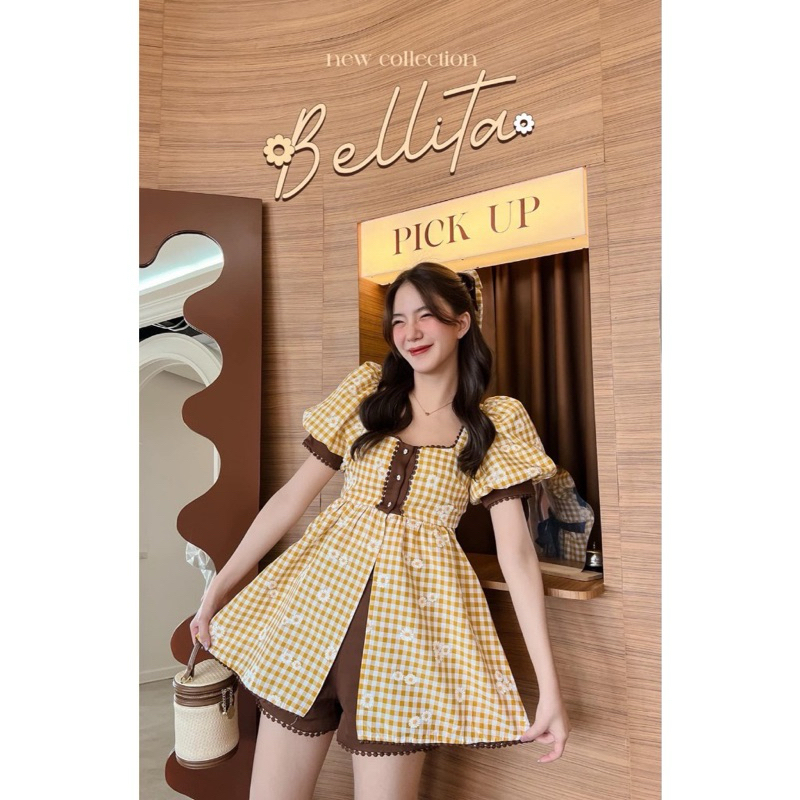 BELLITA BRAND ชุดเซ็ท มีกิ๊ฟโบว์ ชุดน่ารักชุดคุณหนู _ มือ2 ✌🏻😘 SIZE L พร้อมส่ง!!!
