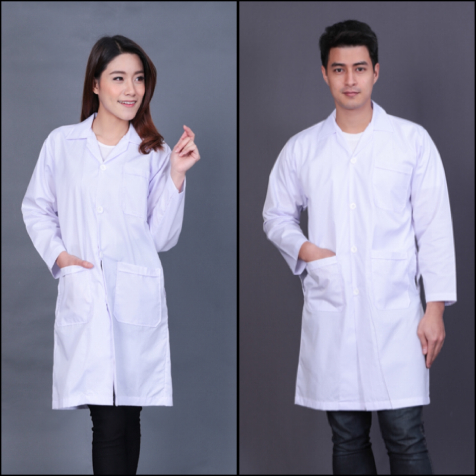 ตัดในไทย เสื้อกาวน์ยาว แขนยาว (ภาพถ่ายจากสินค้าจริงของร้าน)