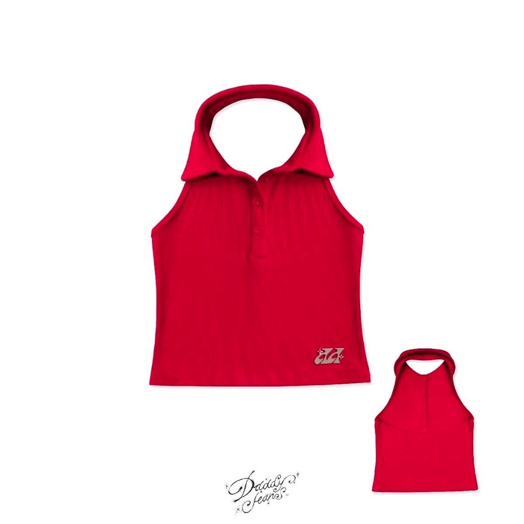 DADDY | Collar Top ( Redberry ) เสื้อกล้ามโปโล สุดน่ารัก