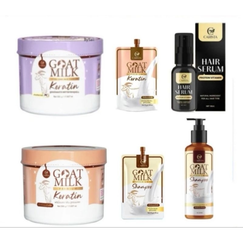 ของแท้/มีของแถม มีครบ ทรีทเม้นท์นมแพะ เคราตินนมแพะตัวดัง แชมพูนมแพะ Goat milk premium keratin ไอเท็มกู้ผมเสียเร่งด่วน