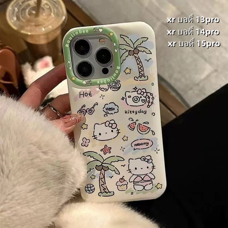 ส่งจากไทย HelloKitty แฟชั่น น่ารัก เคส for iPhone XR body 14Pro 13Pro เคสไอโฟน Xr บอดี้ 13Pro 15pro case soft การ์ตูน