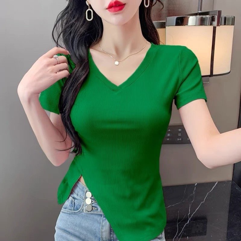 EYเสื้อคอวีผ่าข้าง ทรงสวยเข้ารูปชายเสื้อผ่าข้าง / 942-948