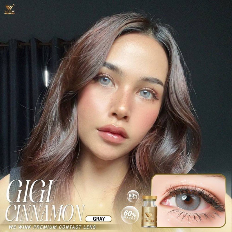 Gigi Chinnamon(ตาโต) 👁👁(We Wink ฝาทอง) อมน้ำ 60%มากสุดในไทย Hydrogel Lens ป้องกันUV☀️ (เลนส์กรองแสง)