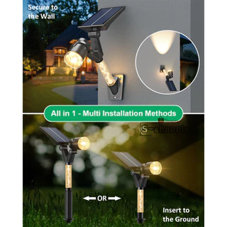 1PCS ไฟเหลือง CPD9LED Solar light Garden 1โหมด ไฟปักสนาม พลังงานแสงอาทิตย์