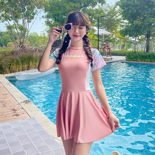 พร้อมส่งในไทย ชุดว่ายน้ําผู้หญิง 3 สี ชุดว่ายน้ําสีชมพู ชุดว่ายน้ําวันพีชสาวอวบ#0050