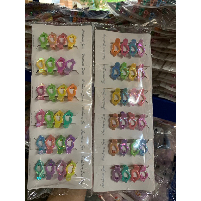12 แผงกิ๊ฟติดผมขนาด3cm.สีสันสวยงามราคาส่ง A0124 - รูปที่ 2