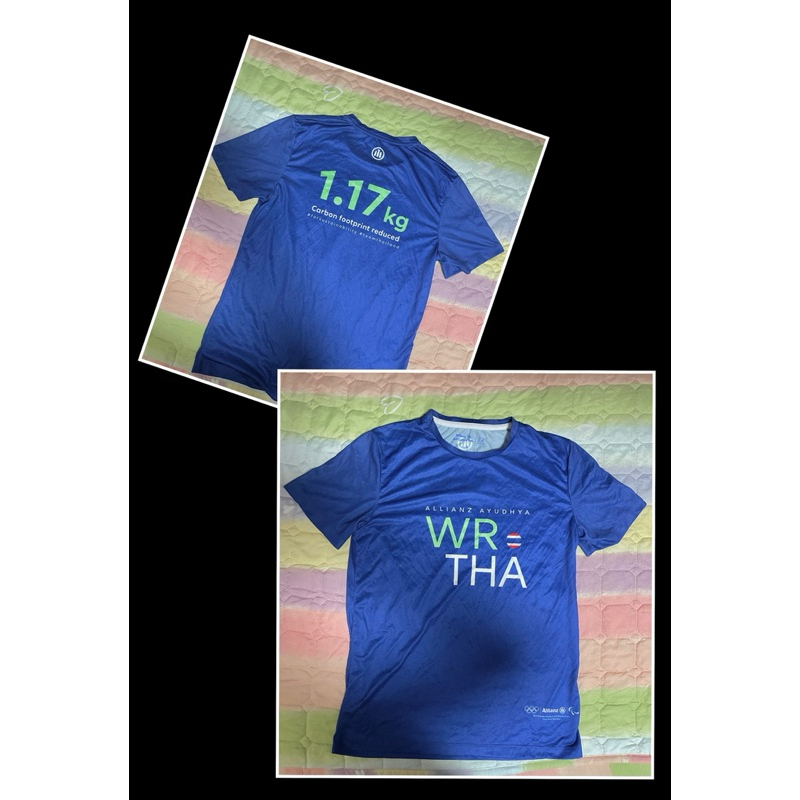 WR 🇹🇭THAเสื้อออกกำลังกาย เสื้อวิ่ง S-36 สีน้ำเงินมี2ตัว