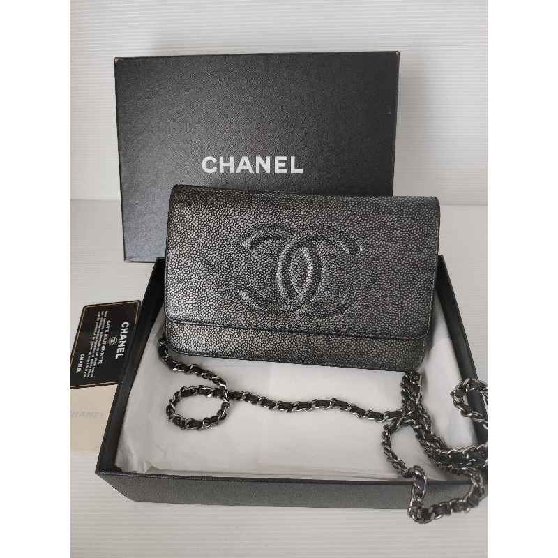 chanel timeless WOC carviar charcoal