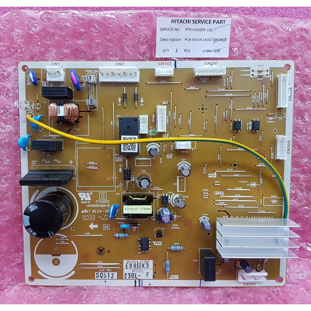 อะไหล่แท้ศูนย์/เมนบอร์ดตู้เย็นฮิตาชิ/MAIN/HITACHI/PTR-H200PA*102 ใช้กับรุ่น R-H200PA  R-H230PA  R-H2