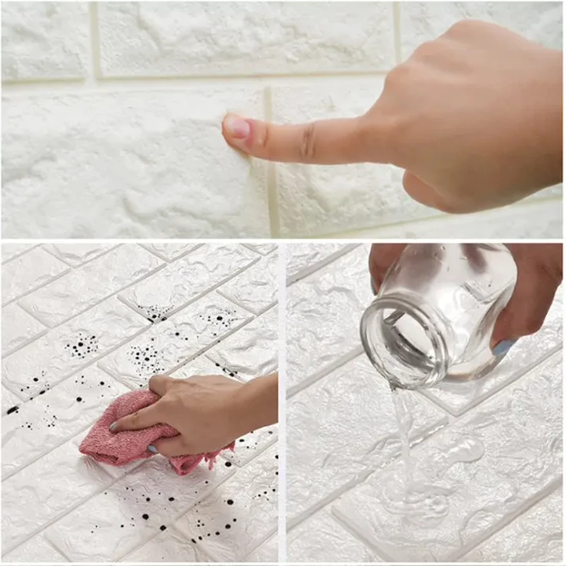 l ราคาส่วนลด ถูกที่สุด l  wallpaper 3D วอลเปเปอร์ติดผนัง วอลเปเปอร์ติดผนัง 3d wallpaper ลายอิฐ  มีกาวในตัว thumbnail 5